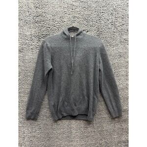 Franco Biagianti 100% Cashmere Hooded Pullover Sweater Gray Womens Size L